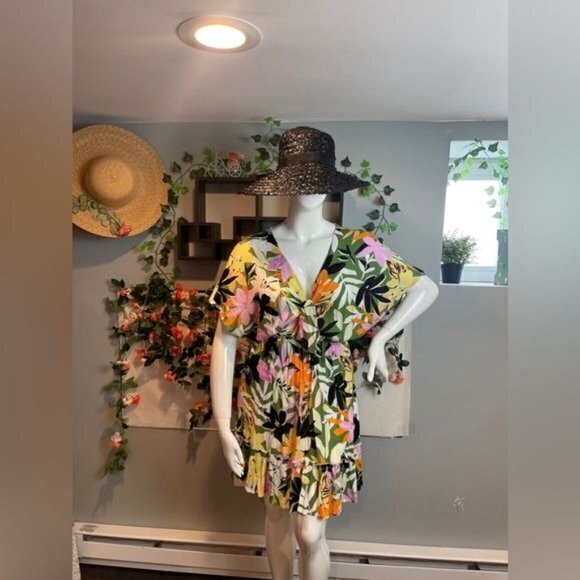 Cupshe Cute Floral Ruffle Tie Front Dress or Cover-up NWT Size L - Picture 5 of 15